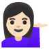 Emoji Perempuan menadah tangan: ton kulit cerah pada Google