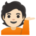 Emoji Persona con mano capovolta: carnagione chiara su Google