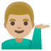 Man achter informatiebalie: lichtgetinte huidskleur-emoji op Google