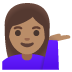 Woman Tipping Hand: Medium Skin Tone emoji on Google