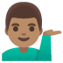Emoji Uomo con mano capovolta: carnagione olivastra su Google
