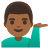 Emoji Uomo con mano capovolta: carnagione abbastanza scura su Google