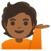 Person Tipping Hand: Medium-Dark Skin Tone emoji on Google