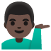 Man Tipping Hand: Dark Skin Tone emoji on Google