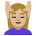 Emoji Người phụ nữ được xoa bóp mặt: màu da sáng trung bình trên Google