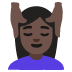 Woman Getting Massage: Dark Skin Tone emoji on Google
