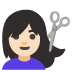 Google üzerinde Saç kestiren kadın: açık cilt tonu emojisi