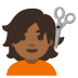 Emoji Taglio di capelli: carnagione abbastanza scura su Google