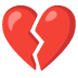 Google üzerinde Kırık kalp emojisi