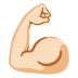 Angespannter Bizeps: helle Hautfarbe-Emoji auf Google