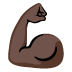 Flexed Biceps: Dark Skin Tone emoji on Google