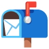 Offener Briefkasten mit Post-Emoji auf Google