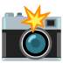 Fotoapparat mit Blitz-Emoji auf Google