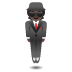 Person in Suit Levitating: Dark Skin Tone emoji on Google