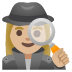 Emoji Investigatrice: carnagione abbastanza chiara su Google