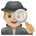 Man Detective: Medium-Light Skin Tone emoji on Google