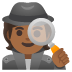 Detektiv(in): mitteldunkle Hautfarbe-Emoji auf Google