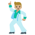 Man Dancing: Medium-Light Skin Tone emoji on Google