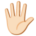 Emoji Mano aperta: carnagione chiara su Google