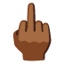 Emoji Dito medio: carnagione abbastanza scura su Google