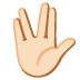 Vulcan Salute: Light Skin Tone emoji on Google