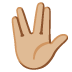 Emoji Tabik vulcan: ton kulit sederhana cerah pada Google