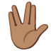 Vulcan Salute: Medium Skin Tone emoji on Google