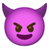 Smiling Face with Horns emoji on Google