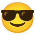 Emoji Faccina con sorriso e occhiali da sole su Google