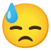 Emoji Cara con sudor frío en Google