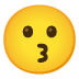 Emoji Faccina che bacia su Google