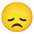 Disappointed Face emoji on Google