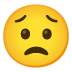 Worried Face emoji on Google