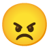 Verärgertes Gesicht-Emoji auf Google