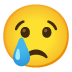 Emoji Visage qui pleure sur Google