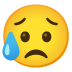 Sad but Relieved Face emoji on Google
