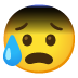 Emoji Muka gementar dan berpeluh sejuk pada Google