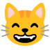 Grinsende Katze mit lachenden Augen-Emoji auf Google