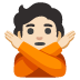 Emoji Persona che fa segno di no: carnagione chiara su Google