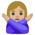 Emoji Donna con gesto di rifiuto: carnagione abbastanza chiara su Google