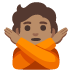 Person Gesturing NO: Medium Skin Tone emoji on Google