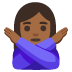 Emoji Donna con gesto di rifiuto: carnagione abbastanza scura su Google