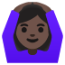 Frau mit Händen auf dem Kopf: dunkle Hautfarbe-Emoji auf Google
