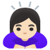 Emoji Mujer haciendo una reverencia: tono de piel claro en Google