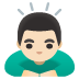 Man Bowing: Light Skin Tone emoji on Google