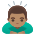 Man Bowing: Medium Skin Tone emoji on Google