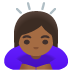 Woman Bowing: Medium-Dark Skin Tone emoji on Google