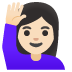 Emoji Donna con mano alzata: carnagione chiara su Google