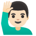Man Raising Hand: Light Skin Tone emoji on Google