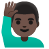 Emoji Uomo con mano alzata: carnagione scura su Google